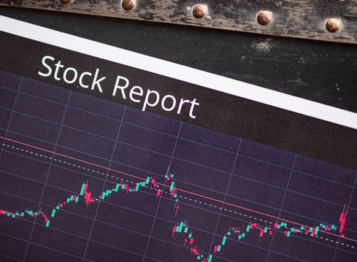 Detailed view of a stock report displaying a market performance graph with data trends.